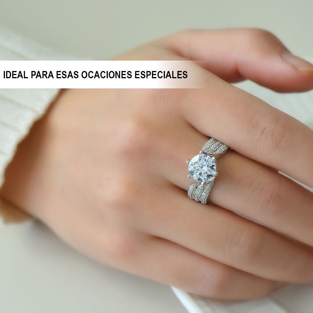 Anillo de diamante ajustable - Luminous Starburst ⭐⭐⭐