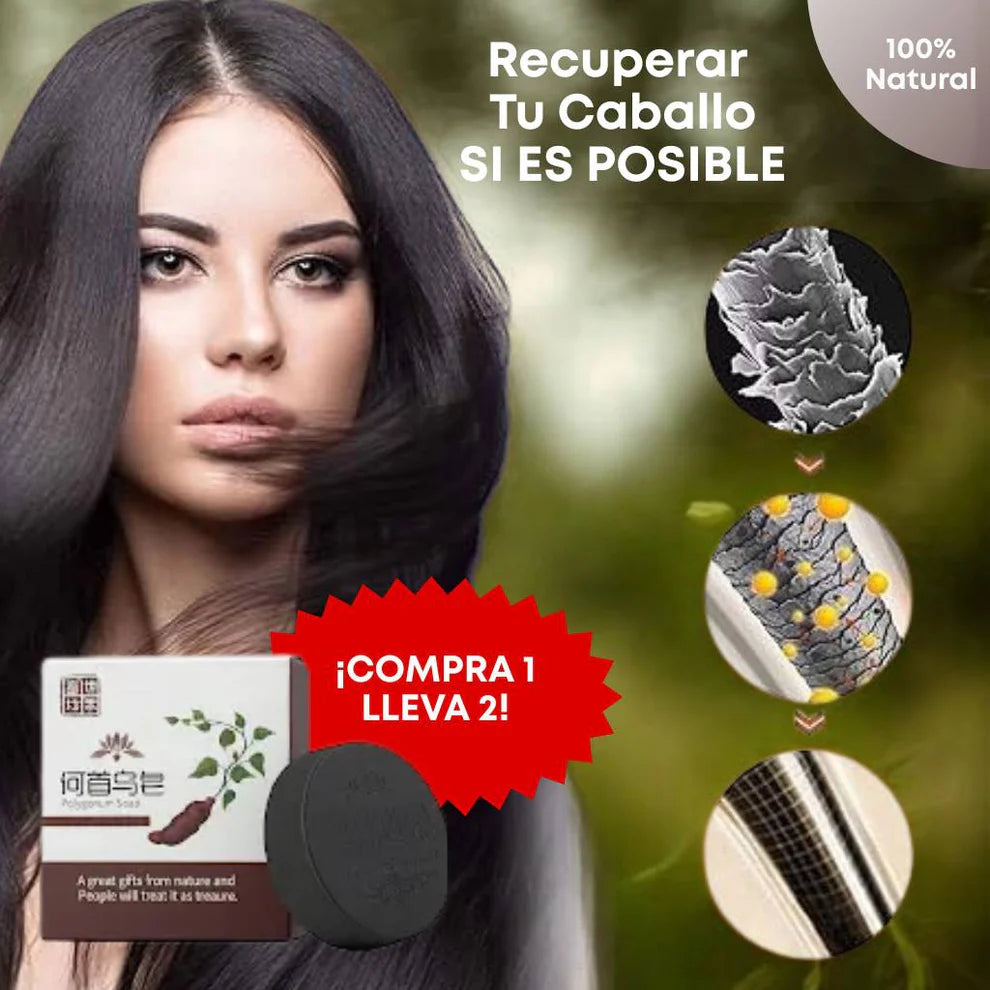 Jabón Polygonum x2 - Recupera la fuerza y el color de tu cabello con ingredientes naturales