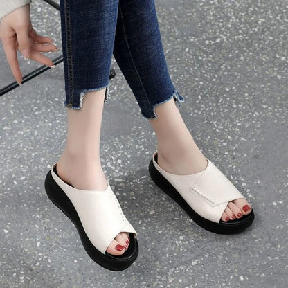 Sandalias de caña ancha con efecto muffin drag