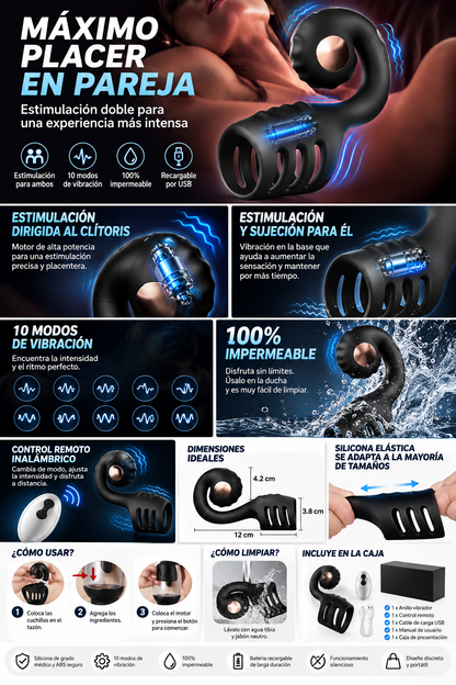 ABELE™ Anillo Vibrador para Parejas | 10 Modos + Control Remoto