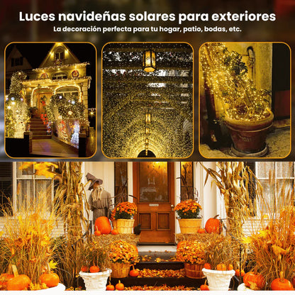 😍🎄Nuevas Luces Decorativas Navideñas con Panel Solar 🎇😍