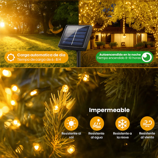 😍🎄Nuevas Luces Decorativas Navideñas con Panel Solar 🎇😍