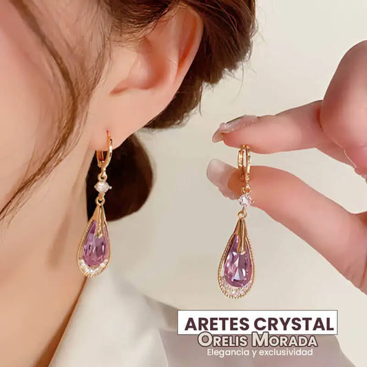 Aretes Crystal Purple Earrings