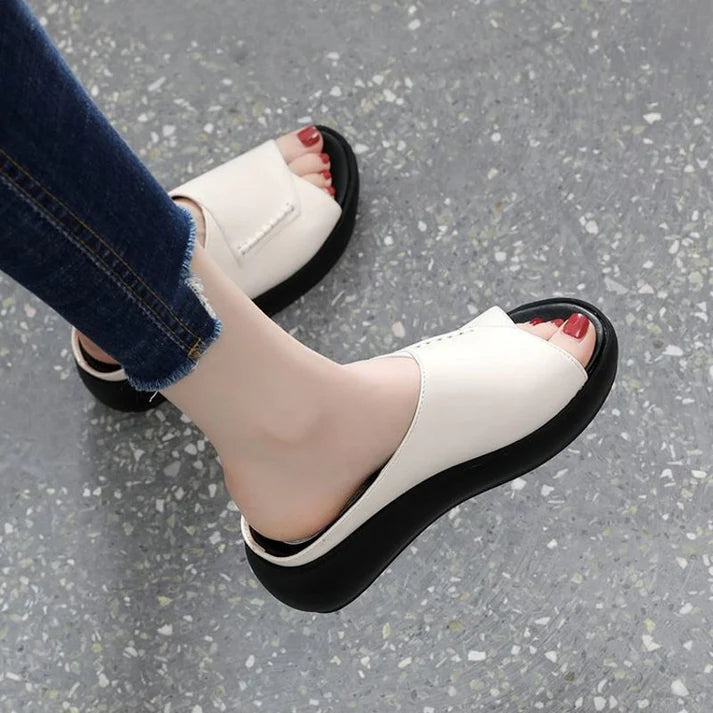 Sandalias de caña ancha con efecto muffin drag