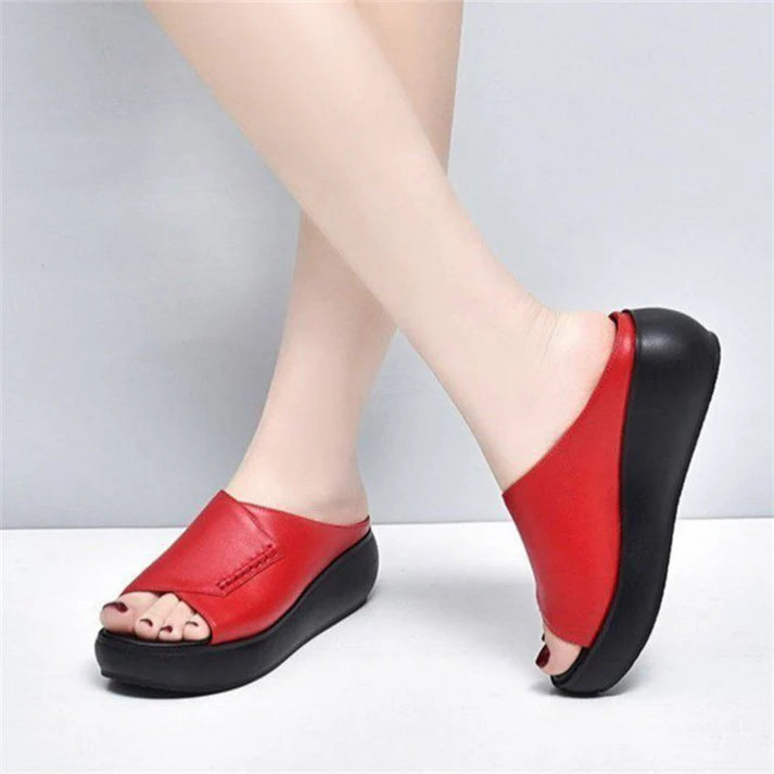 Sandalias de caña ancha con efecto muffin drag
