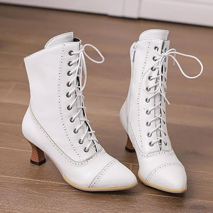 Botas Aura Classic - Tacón Medio y Cordones. Confort y Estilo