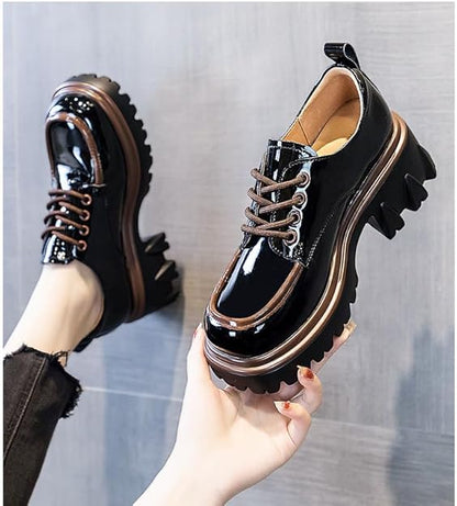 Mocasines de plataforma Dhaey para mujer con tacón grueso