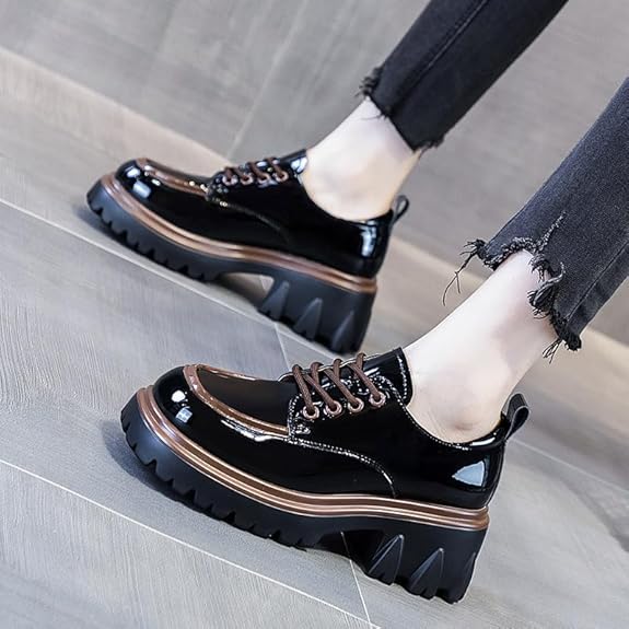 Mocasines de plataforma Dhaey para mujer con tacón grueso