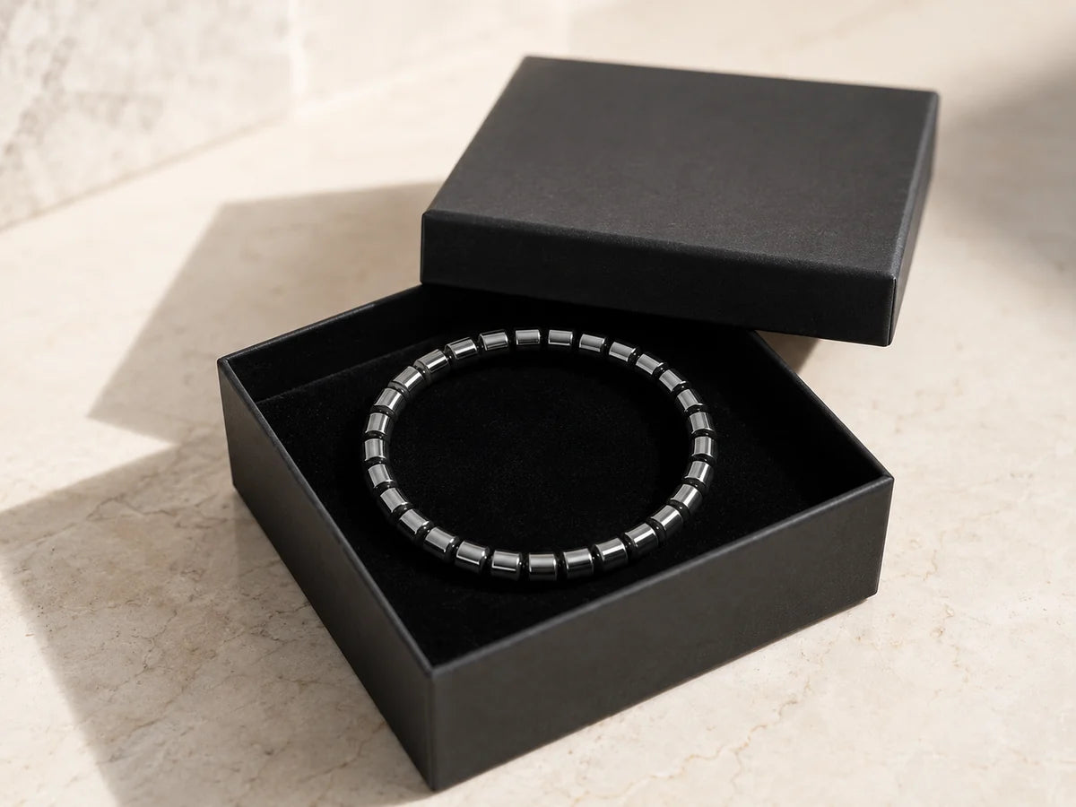 Pulsera Hematita natural pulida a mano
