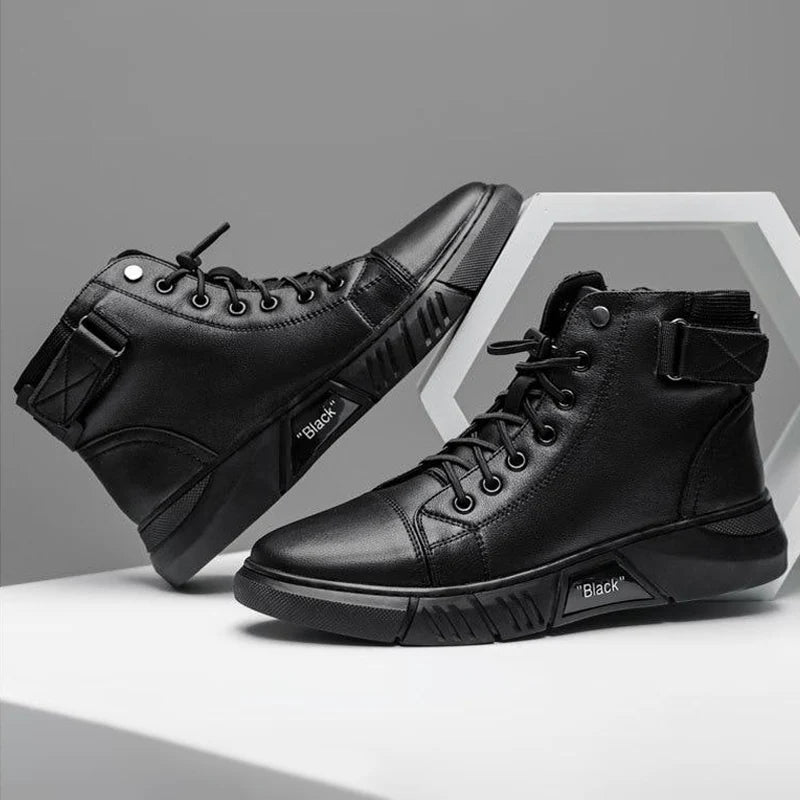 Botas Altas De Piel De Alta Calidad TT