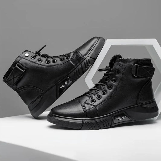 Botas Altas De Piel De Alta Calidad TT