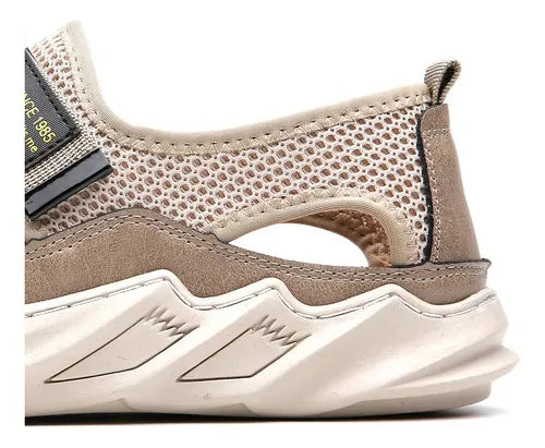 Sandalias Ortopedicas Tejidas Con Hebillas Para Hombre Negras