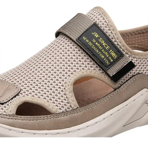 Sandalias Ortopedicas Tejidas Con Hebillas Para Hombre Negras