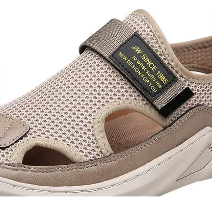 Sandalias Ortopedicas Tejidas Con Hebillas Para Hombre Negras