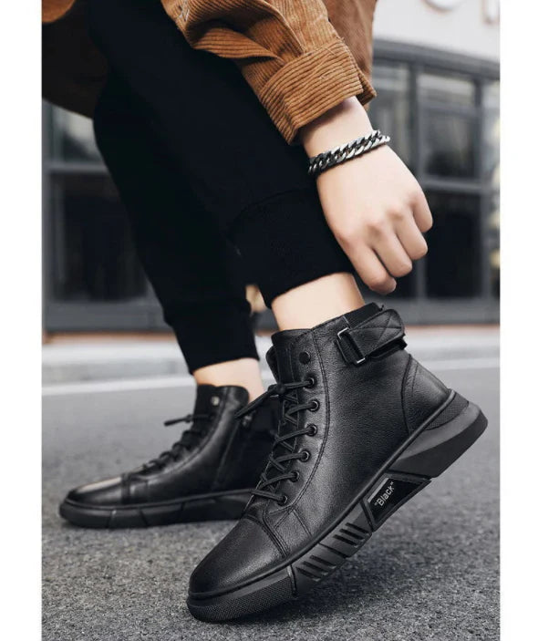 Botas Altas De Piel De Alta Calidad TT