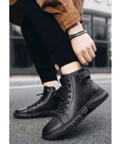 Botas Altas De Piel De Alta Calidad TT
