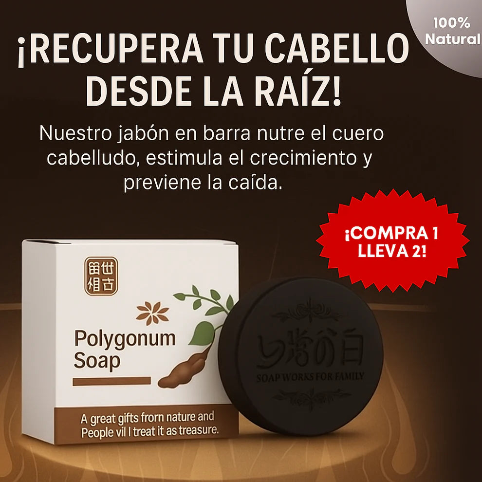 Jabón Polygonum x2 - Recupera la fuerza y el color de tu cabello con ingredientes naturales