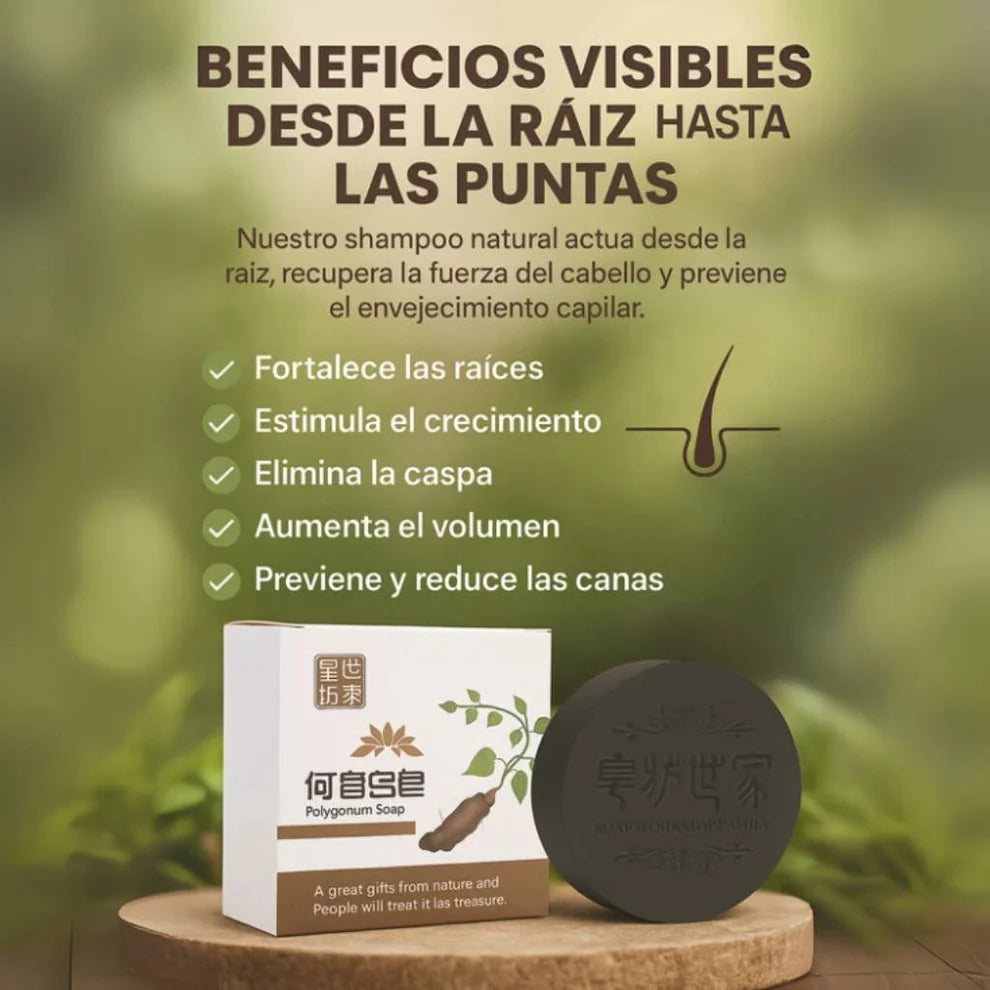 Jabón Polygonum x2 - Recupera la fuerza y el color de tu cabello con ingredientes naturales