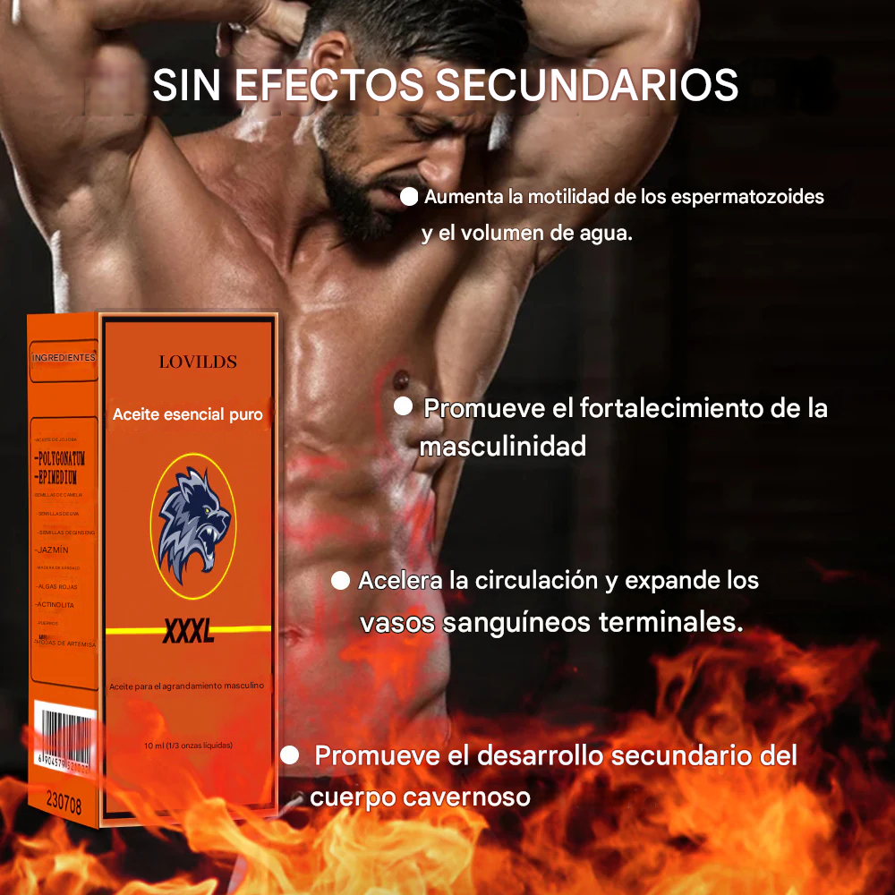 Aceite esencial puro LOVILDS – Aceite para la mejora masculina