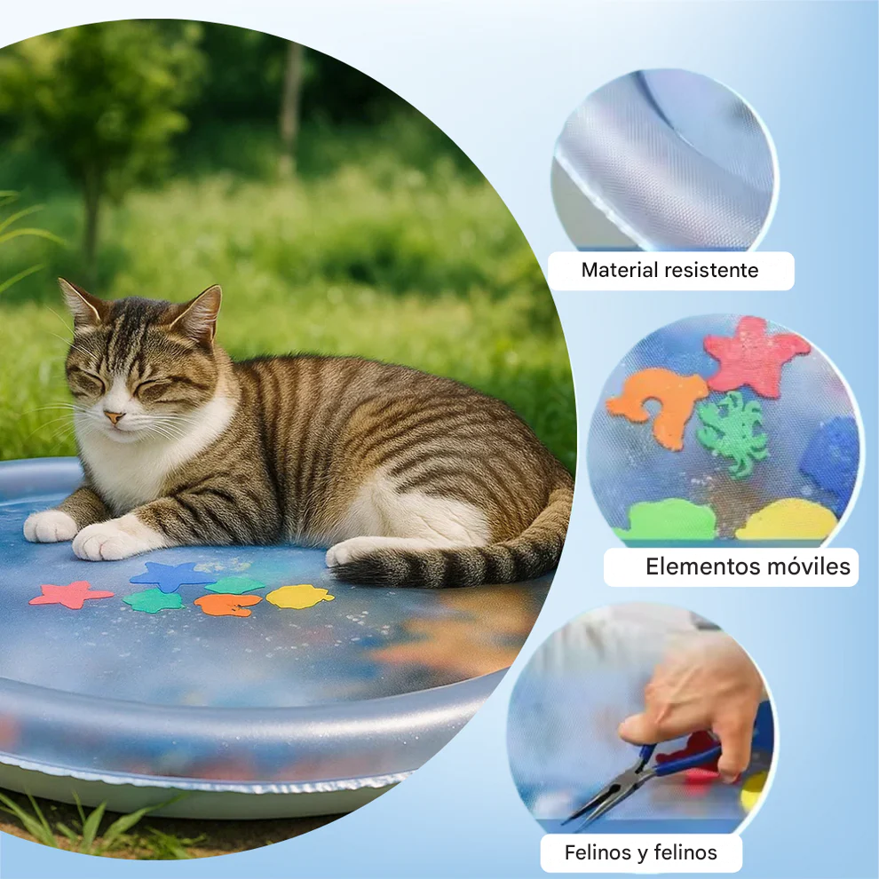 Alfombra de agua refrescante y para juegos de gatos
