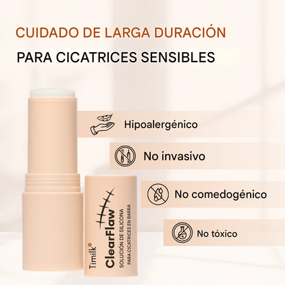 Solución de silicona para cicatrices Timilk® ClearFlaw en barra